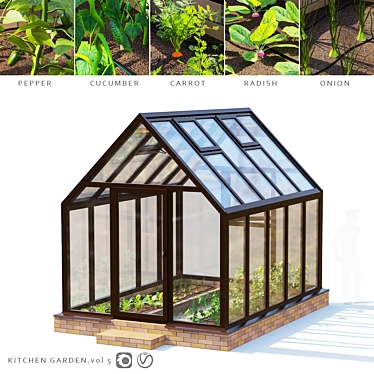 Kitchen Garden Greenhouse Set-5 3D model image 1 