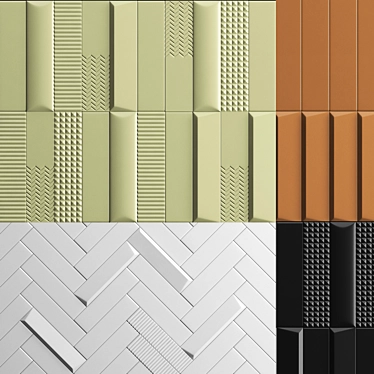 Biscuit 3D Panel Wall Tiles 3D model image 1 