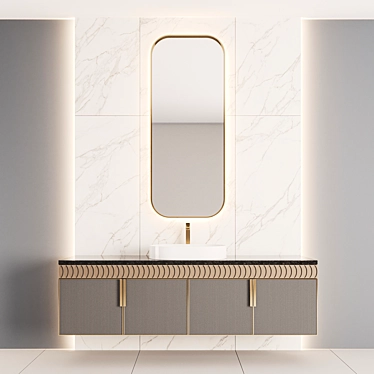 Modern Bathroom Vanity Set 3D model image 1 