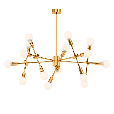 Modern Gold Sputnik Chandelier-Light 3D model image 1 