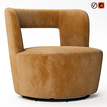 Modern Millie Swivel Accent Chair 3D model image 1 