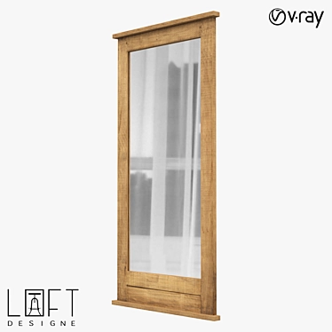 LoftDesigne 100748 Pine Mirror 3D model image 1 