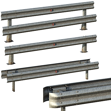 Road Bumper Set 6 Variants 3D model image 1 