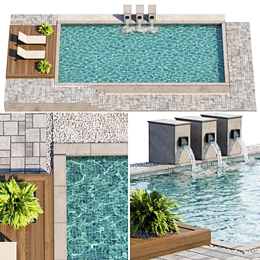 Title: Luxury Swimming Pool Model 3D model image 1 