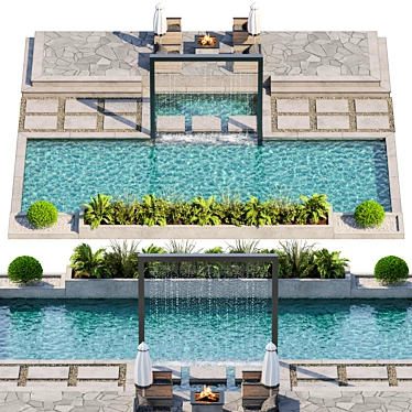 Premium Pool 3D Model 3D model image 1 