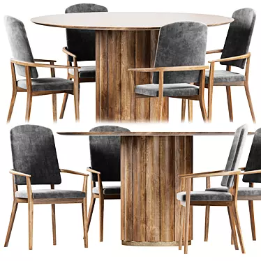 Chelsea Model Dining Set by Very Wood 3D model image 1 