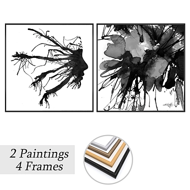 Art Set with Multiple Frames 3D model image 1 