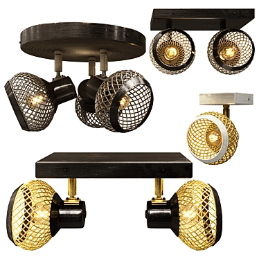 Modern Spot Light Lucas - Gold 3D model image 1 