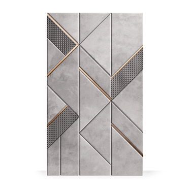 Elegant Suede Brass Panels 3D model image 1 