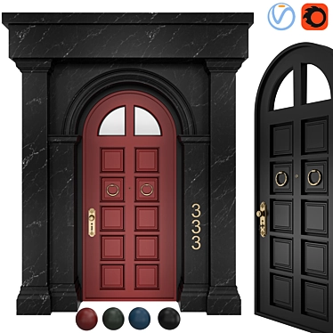 Classic Door 3D Model 05 3D model image 1 