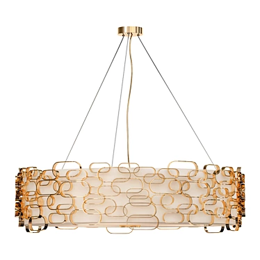 Elegant Halogen Glass Ceiling Lamp 3D model image 1 