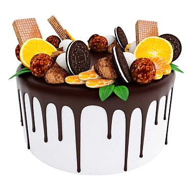 Oreo Cake & Citrus Slices 3D model image 1 