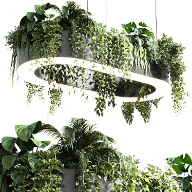 Hanging Plant Pot Light Pendant 3D model image 1 