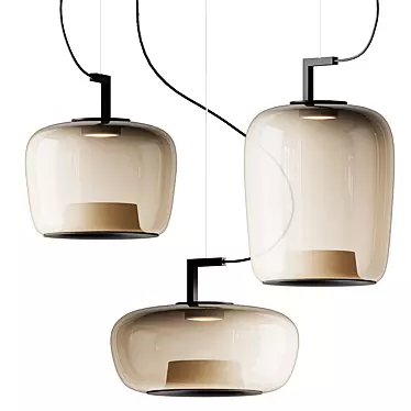 LED Blown Glass Pendant Lamp 3D model image 1 