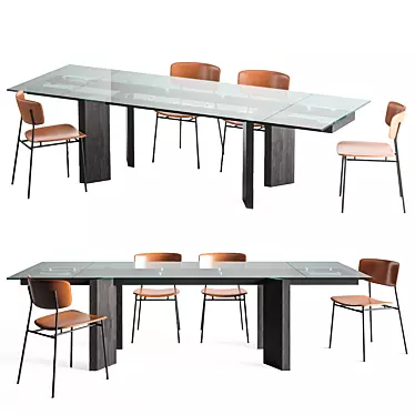 Stylish Calligaris Tower Table Set 3D model image 1 