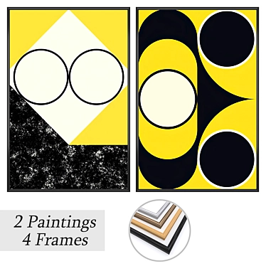 Wall Art Set with Frames 3D model image 1 