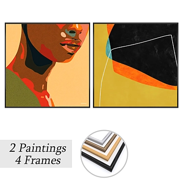 Artwork Set with Multiple Frames 3D model image 1 