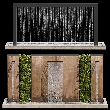 Garden Waterfall Fountain 3D Model 3D model image 1 