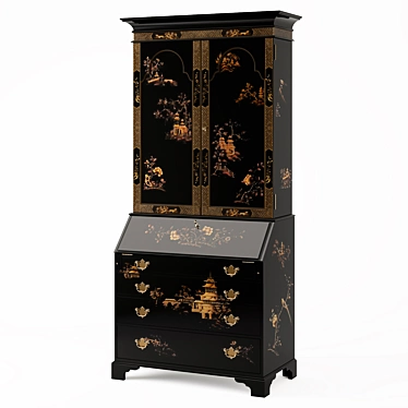 Elegant Chinoiseries Secretary by Ralph Lauren 3D model image 1 