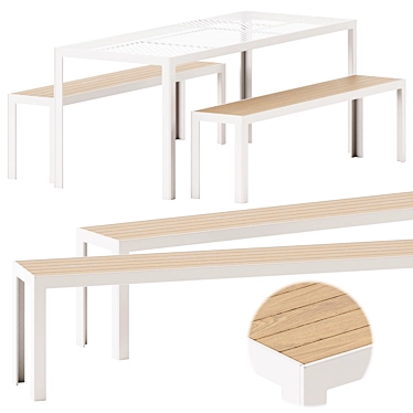 Scandinavian Areal Table Set 3D model image 1 