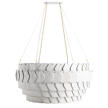 Elegant Bone China Pendant Lamp 3D model image 1 