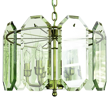 Polished Brass Chandelier with 5 Lights 3D model image 1 