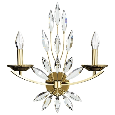 Elegant Crystal Leaf Chandelier 3D model image 1 