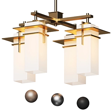 Caterham Outdoor Chandelier: Geometric Elegance 3D model image 1 