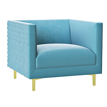 Elegant Sea Blue Chair, Modifiable 3D model image 1 