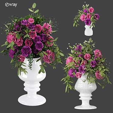 Elegant Floral Model 3D Kit 3D model image 1 