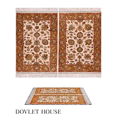 Luxury Silk Wool Carpet India 3D model image 1 