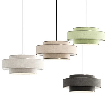 Linen Souko Pendant Light 3D model image 1 