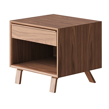 Modern Wood Bedside Table - Vray 3D model image 1 