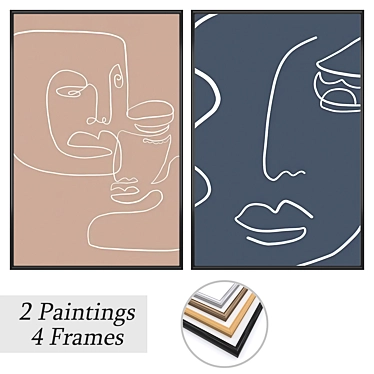 Gallery Wall Art Set with Multiple Frames 3D model image 1 