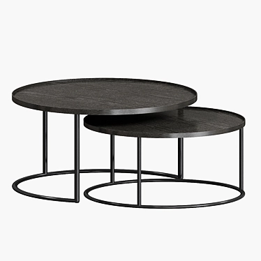 Modern Round Tray Table Set 3D model image 1 