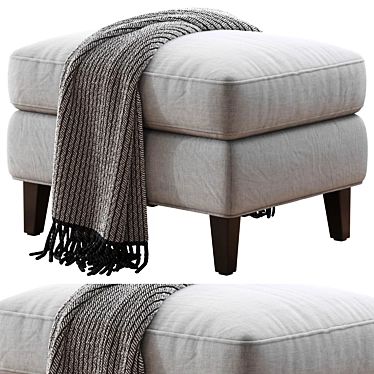 Beverly Upholstered Ottoman | Modern Furniture Piece 3D model image 1 