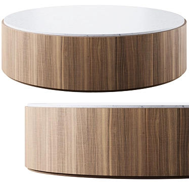 Pine Coffee Table, 56" Diameter 3D model image 1 