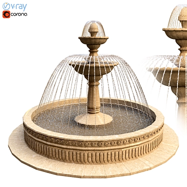 Versatile Detachable 3D Fountain Kit 3D model image 1 