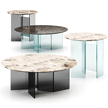 Modern Italian Glass Metropolis Table 3D model image 1 