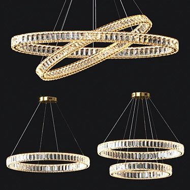 Royal Gold Crystal Chandelier 3D model image 1 