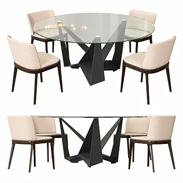 Elegant Skorpio Dining Set 3D model image 1 