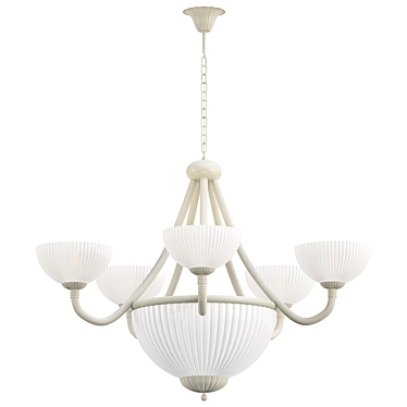 Elegant Nowodvorski Baron White Chandelier 3D model image 1 