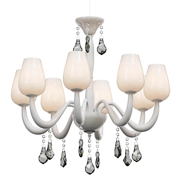 Contemporary Glass Crystal Chandelier 3D model image 1 