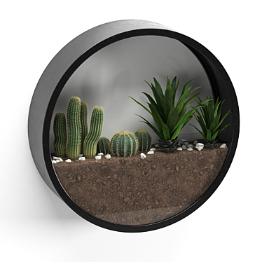 Round Wall-mounted Florarium 3D model image 1 