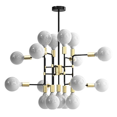 Elegant 17-Light Champagne Chandelier 3D model image 1 