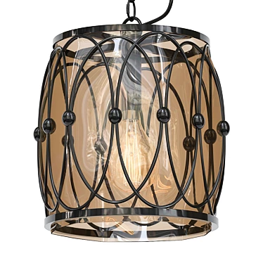 Mesh and Glass Pendant Light 3D model image 1 