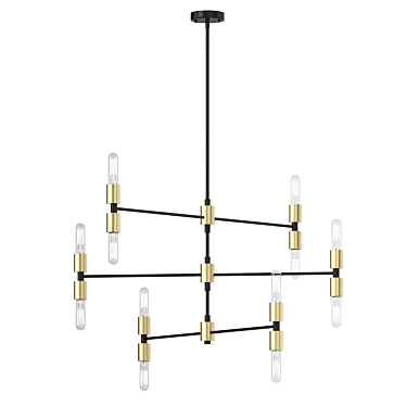 Sleek Metallic Gamma Pendant Light 3D model image 1 