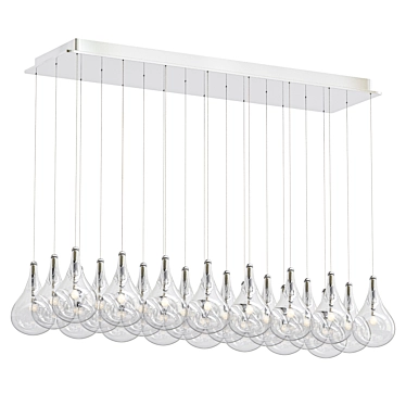 Elegant Larmes Linear Suspension Light 3D model image 1 