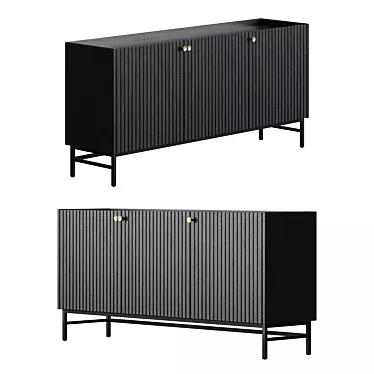 Halifax Black Sideboard Metal Legs 3D model image 1 