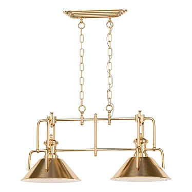 Copper Double Shades Chandelier 3D model image 1 